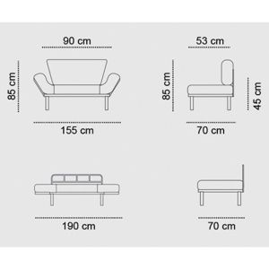 Двоен разтегателен диван 155x73x85cm