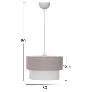 Double cylindrical chandelier, beige-white, D30x80hcm Hm7619,04