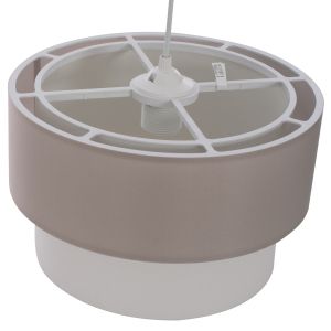 Double cylindrical chandelier, beige-white, D30x80hcm Hm7619,04