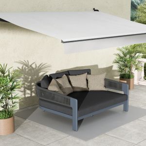 Двойна кушетка Baron Sm6479.01 тъмно сив алуминиев-въжен-олефин 168x143x70в