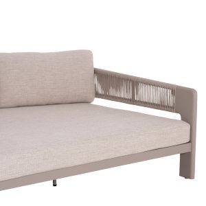 Двойна кушетка Baron Sm6479.04 бежово алуминиево-въжево-олефин 168x143x70в