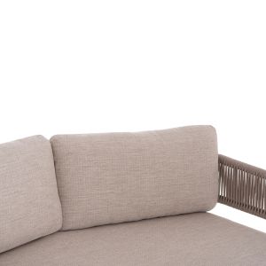 Двойна кушетка Baron Sm6479.04 бежово алуминиево-въжево-олефин 168x143x70в
