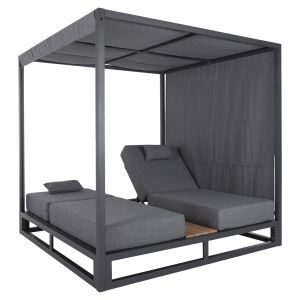 Двойни лежанки в куб с сенници Gallant, алуминий сив Hm6097,01 2x2x2 м