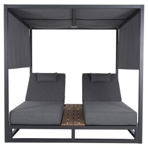 Двойни лежанки в куб с сенници Gallant, алуминий сив Hm6097,01 2x2x2 м