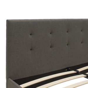 Двойно легло Mago с дамаска тъмно сив текстил 150x200cm
