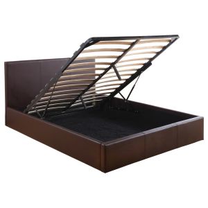 Двойно легло с матрак Bobbi Hm21271.02 кафяв Puс място за съхранение - за размери 150x200см.