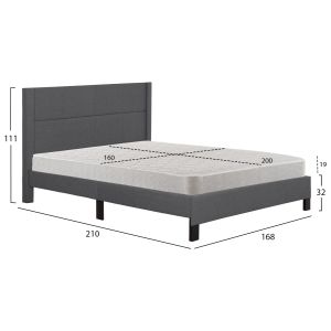 Двойно легло с матрак Trillop Hm21202.12 сив плат - за размери 160x200см.
