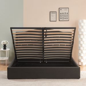 Двойно легло с място за съхранение плат Majore антрацит 160x200см