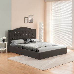 Двойно легло с място за съхранение плат Majore антрацит 160x200см