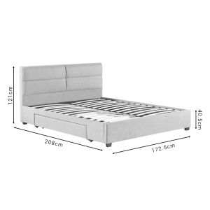 Двойно легло спалня Anay с чекмеджета бежова дамаска 160x200cм