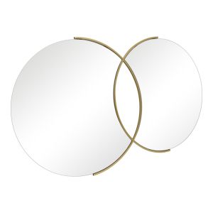 Double mirror Miryata metal in golden shade 105x3x60cm