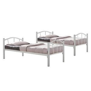 Двуетажно метално легло Bunk в бял цвят 90x190 Hm328,02