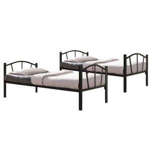 Двуетажно метално легло Bunk черен цвят 90x190 Hm328,01