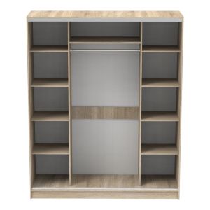 Двукрилен гардероб Aparador с огледало в цвят сонома 180x60x220см