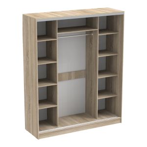 Двукрилен гардероб Aparador с огледало в цвят сонома 180x60x220см