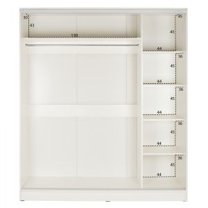 Double-wing wardrobe with sliding doors and mirror Adler white 120x60x220 Hm2460,03