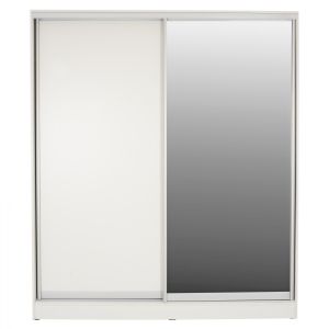 Double-wing wardrobe with sliding doors and mirror Adler white 120x60x220 Hm2460,03