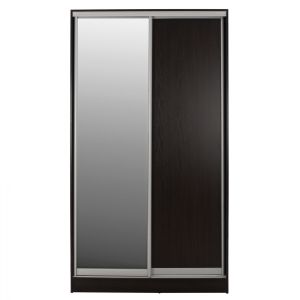 Double-wing wardrobe with sliding doors and mirror Adler made of melamine, wenge color 120x60x220 Hm2460,02