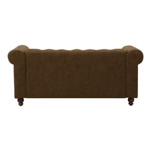 Двумесен диван Incredible античен кафяв плат тип Chesterfield 160x84x67cm