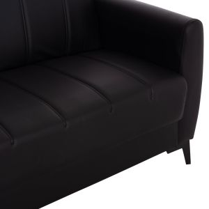 Двумесен разтегателен диван с място за съхранение Nikko Hm3293.11 черен Pu 144x75x84всм.