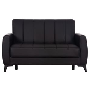 Двумесен разтегателен диван с място за съхранение Nikko Hm3293.11 черен Pu 144x75x84всм.
