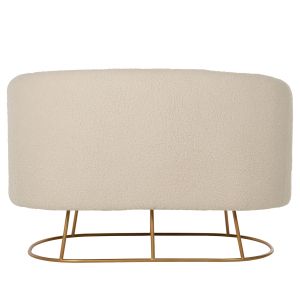 Two-seater sofa Arien Hm8492,20 boucle ecru gold metal base 130x75x85hcm