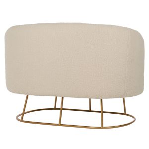 Two-seater sofa Arien Hm8492,20 boucle ecru gold metal base 130x75x85hcm