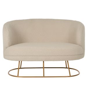 Two-seater sofa Arien Hm8492,20 boucle ecru gold metal base 130x75x85hcm