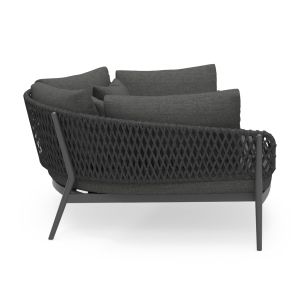 Двуместен диван Camellia Sm6217.01 тъмно сив алуминий - полиетилен олефин - олефин 164x144x70всм.