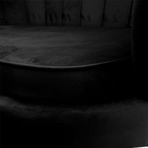 Двуместен диван Daimon мида черен плюш 134x70x77cm