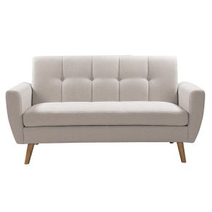 Two-seater sofa Decency textile beige color 149x75x86cm