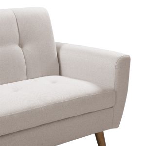 Two-seater sofa Decency textile beige color 149x75x86cm