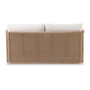 Двуместен диван Destiny Sm6408.01, цвят слонова кост, алуминий - бежов, Pewicker 202x170x73.5h