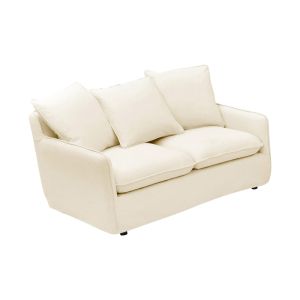 Two-seater sofa Interest beige textile with pillows 140x85x90cm
