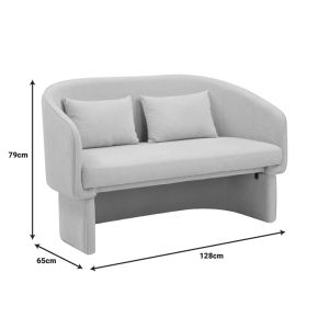 Two-seater sofa Playmob beige fabric 65x128x79cm