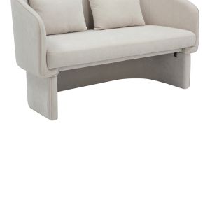 Two-seater sofa Playmob beige fabric 65x128x79cm