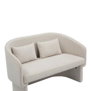 Two-seater sofa Playmob beige fabric 65x128x79cm