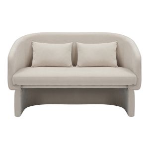 Two-seater sofa Playmob beige fabric 65x128x79cm