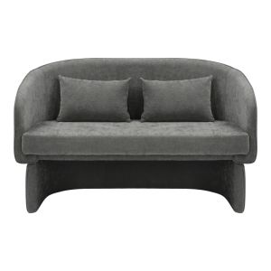 Two-seater sofa Playmob gray textile fabric 65x128x79cm