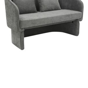 Two-seater sofa Playmob gray textile fabric 65x128x79cm