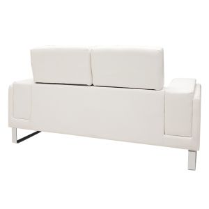 Two-seater sofa Shea white eco-leather 158x80x87cm