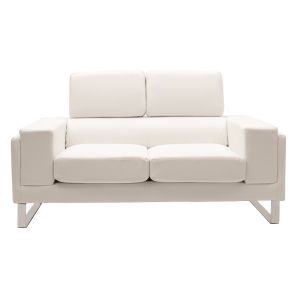 Two-seater sofa Shea white eco-leather 158x80x87cm
