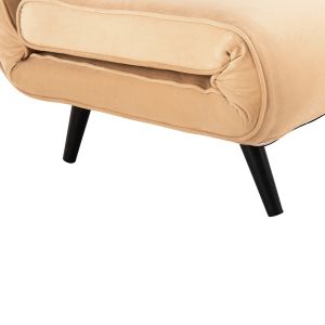Two-seater sofa bed Asma Hm3077,17 with beige plush fabric 142x96x74hcm