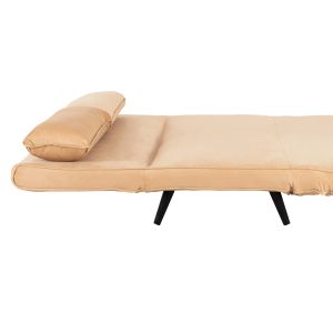Two-seater sofa bed Asma Hm3077,17 with beige plush fabric 142x96x74hcm