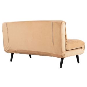 Two-seater sofa bed Asma Hm3077,17 with beige plush fabric 142x96x74hcm