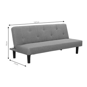 Two-seater sofa bed Breathe textile fabric anthracite color 167x77x73cm