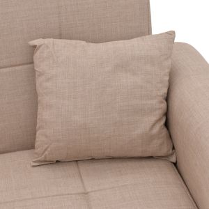 Two-seater sofa bed with chest Lincoln beige textile 165x85x90cm