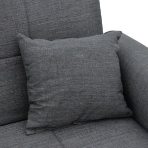Two-seater sofa bed with chest Lincoln textile light charcoal color 165x85x90cm