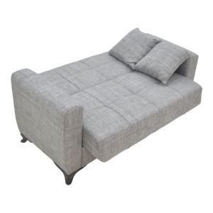 Two-seater sofa bed with chest Modesto gray textile 155x85x80cm