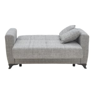 Two-seater sofa bed with chest Modesto gray textile 155x85x80cm